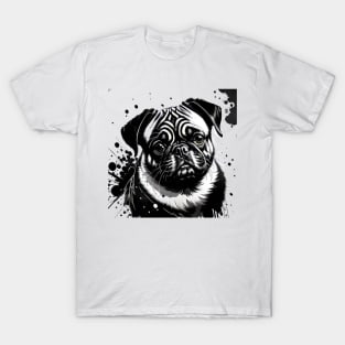 Abstract Pug: Ink Splatter T-Shirt